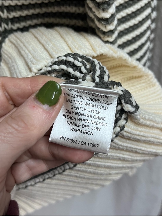 Old Navy Womens Y2K Chunky Preppy Striped Sweater Size Large Ribbed Boat Neck - Picture 5 of 8